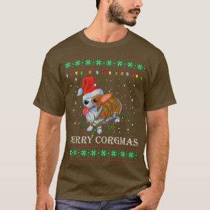 Corgi Dog Merry Corgmas Santa Corgi Ugly Christmas T-Shirt