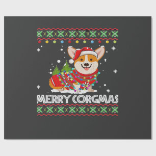 Corgi Dog Merry Corgmas Santa Corgi Ugly Christmas Wrapping Paper