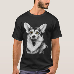 Corgi Dog Minimal Animal Line Art Realistic Modern T-Shirt