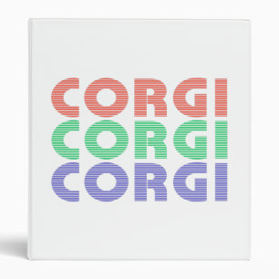 Corgi Dog Modern Colourful Text Binder