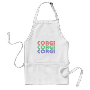 Corgi Dog Modern Colourful Text Standard Apron