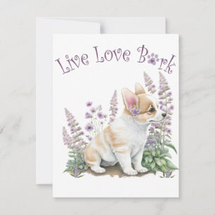 Corgi Dog Mom Floral Card