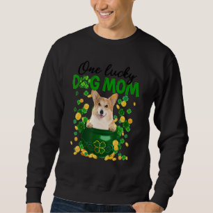Corgi Dog Mom Irish Green Shamrock St Patrick's Da Sweatshirt