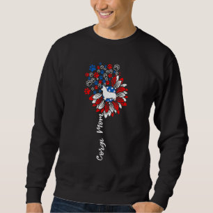 Corgi Dog Mom Pride American July 4 Sunflower Corg Sweatshirt