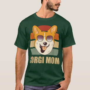 Corgi Dog Mom Vintage Retro Sunset Cute Design Mot T-Shirt