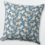 Corgi Dog Pattern Green Throw Pillow<br><div class="desc">Fun Pembroke Welsh Corgi dog pattern on a teal green background. Original art by Nic Squirrell.</div>