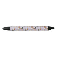 Corgi Dog Paws and Bones Black Ink Pen