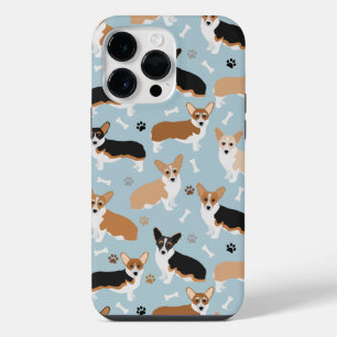 Corgi Dog Paws and Bones iPhone 14 Pro Max Case