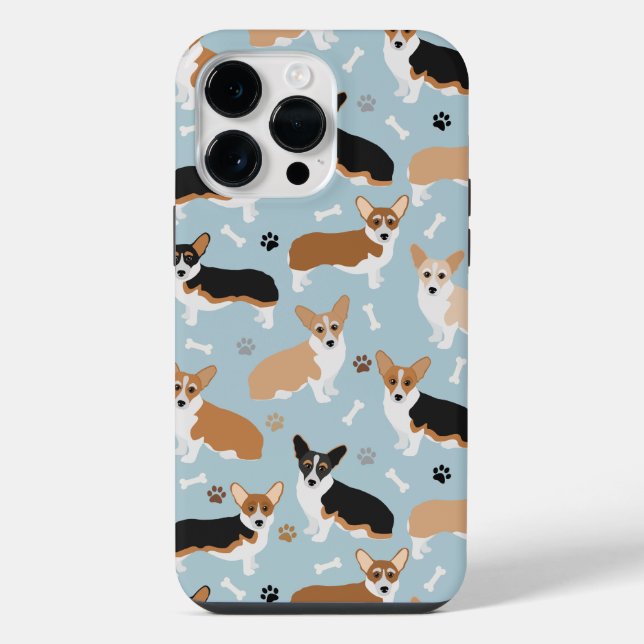 Corgi Dog Paws and Bones iPhone Case (Back)