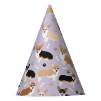 Corgi Dog Paws and Bones Party Hat