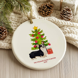 Corgi Dog Personalized Christmas Ceramic Ornament