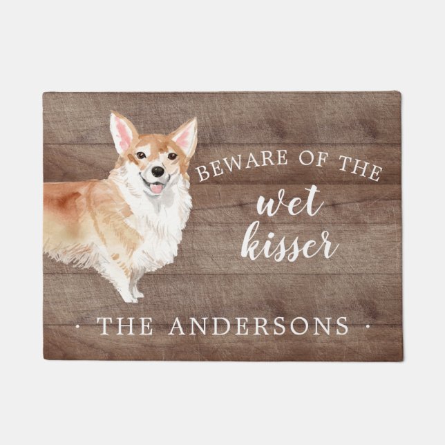 Corgi Dog Personalized Door Mat (Front)