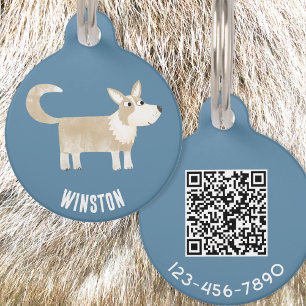 Corgi Dog Personalized QR Code Pet Tag