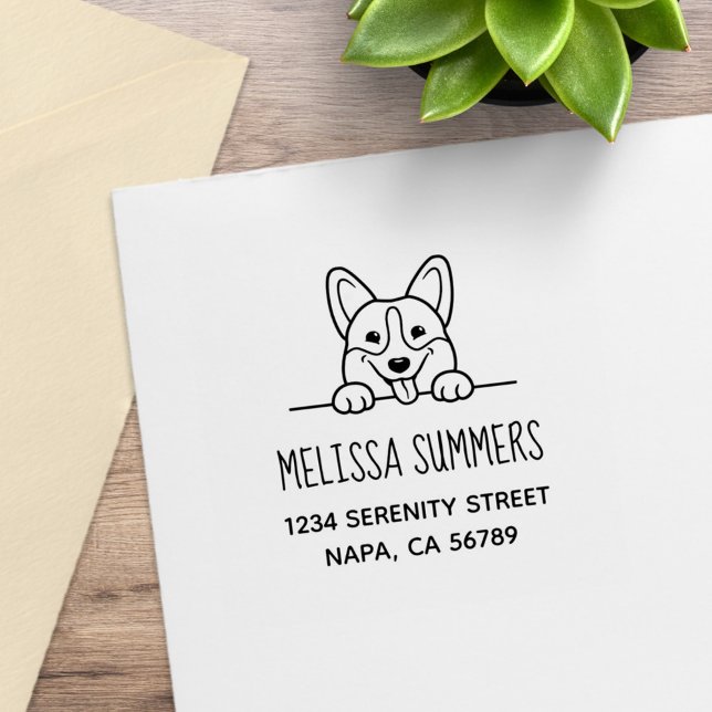Corgi Dog Pet Address Rubber Stamp (Creator Uploaded)