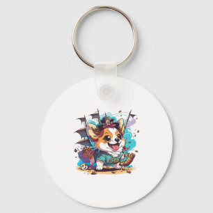 Corgi Dog Pirate Keychain
