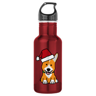 Corgi dog puppy Pembroke Welsh Christmas Santa hat 532 Ml Water Bottle
