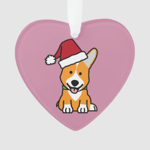 Corgi dog puppy Pembroke Welsh Christmas Santa hat Ornament