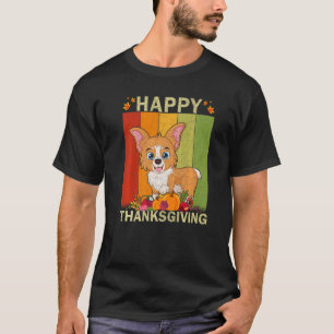 Corgi Dog Retro Graphic Family Matching Thanksgiv T-Shirt