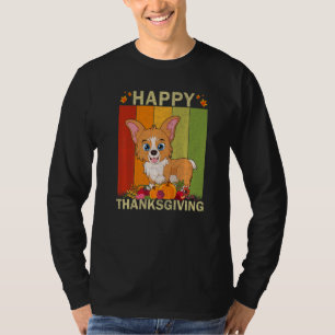 Corgi Dog Retro Graphic Family Matching Thanksgiv T-Shirt
