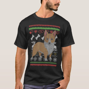 Corgi Dog Santa Claus Ugly Christmas Pattern X Mas T-Shirt