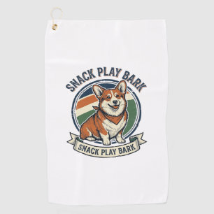 Corgi Dog Shirt Funny Vintage Engraving Pet Lover Golf Towel