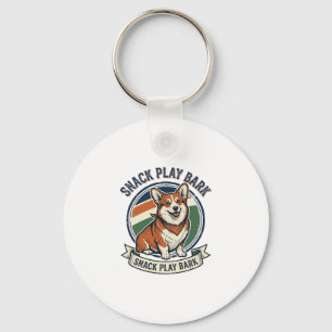 Corgi Dog Shirt Funny Vintage Engraving Pet Lover Keychain