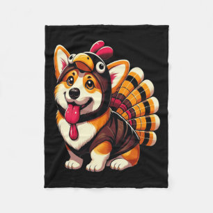 Corgi Dog Turkey Thanksgiving Costume Women Men Ki Fleece Blanket