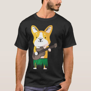 Corgi Dog Ukulele Luau Hawaii T-Shirt