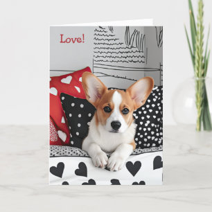 Corgi dog Valentine Card