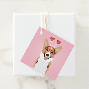 Corgi Dog Valentines Day Favour Tags