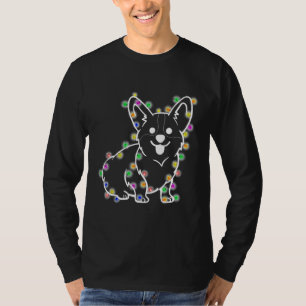Corgi Dog With Christmas Fairy Lights 251 T-Shirt