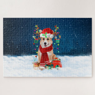 Corgi dog with Christmas gifts Jigsaw Puzzle