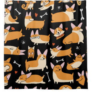 Corgi Dogs, Cute Seamless Background.