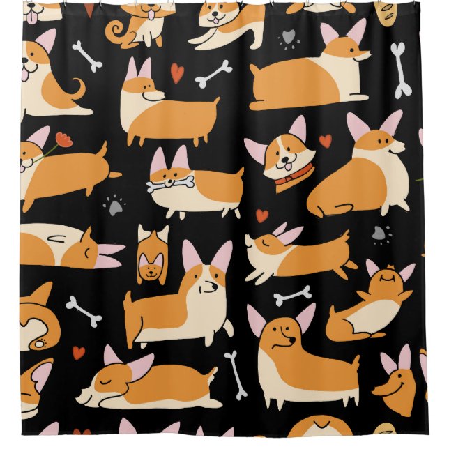 Corgi Dogs, Cute Seamless Background. (Front)