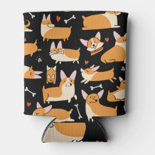 Corgi Dogs, Cute Seamless Background. Can Cooler