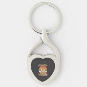 Corgi Dogs Do Speak Vintage Quote Keychain