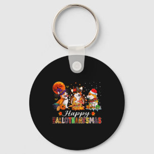 Corgi Dogs Halloween Thanksgiving Christmas Hallot Keychain