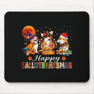 Corgi Dogs Halloween Thanksgiving Christmas Hallot Mouse Pad