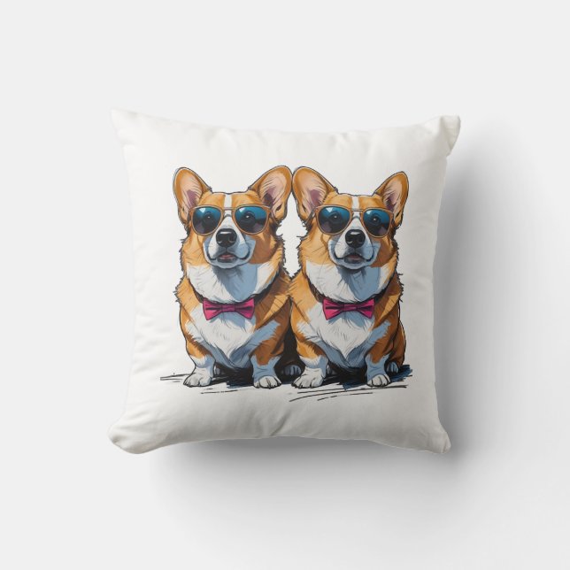 Corgi Dread Deluxe Throw Pillow (Front)