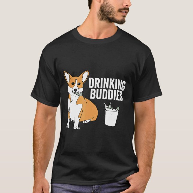 Corgi Drinking Buddies  Dog T-Shirt (Front)