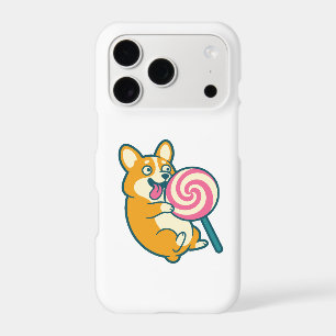 Corgi drôle avec un énorme lollipop