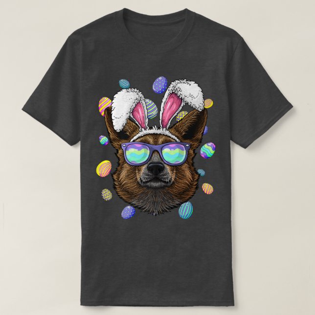 Corgi Easter Bunny Ears Dog Funny Easter Eggs Hunt T-Shirt (Design Front)