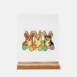 Corgi Easter T-Shirt_1 Acrylic Sign