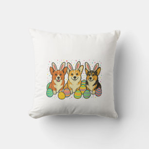 Corgi Easter T-Shirt_1 Throw Pillow