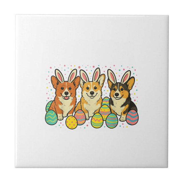 Corgi Easter T-Shirt_1 Tile (Front)