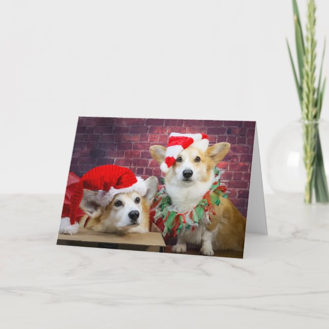 Corgi Elf Christmas Card (Front)