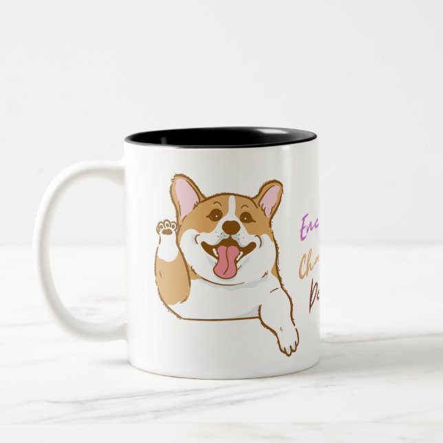 Corgi: Energetic, Charmers, Delight Mug (Left)