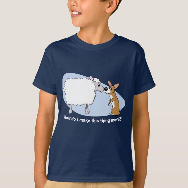 Corgi et T-shirt de l'enfant de moutons (Devant)