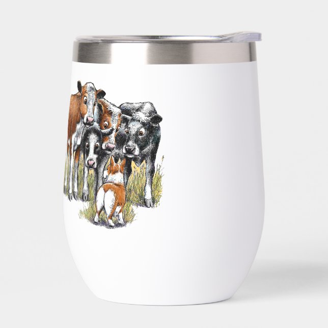 Corgi et troupeau de bovins (Gauche)