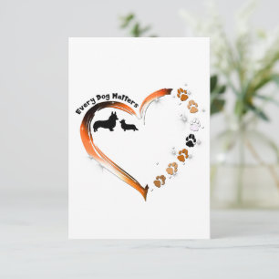 Corgi Every Dog Matters Heart Dog Paws Thank You Card